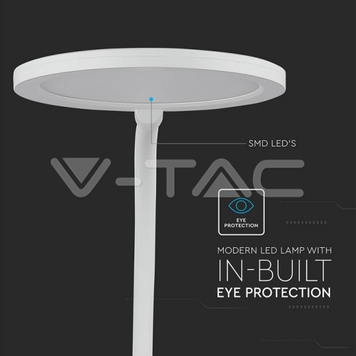 7W LED Desk Lamp White Body Stepless Dimming 3000K - 9