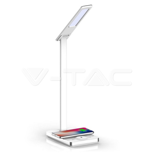 Lámpara Escritorio 5W CCT Carga Wireless Base Cuadrada Blanca - 2