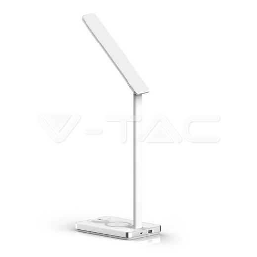 Lámpara Escritorio 5W CCT Carga Wireless Base Cuadrada Blanca - 3