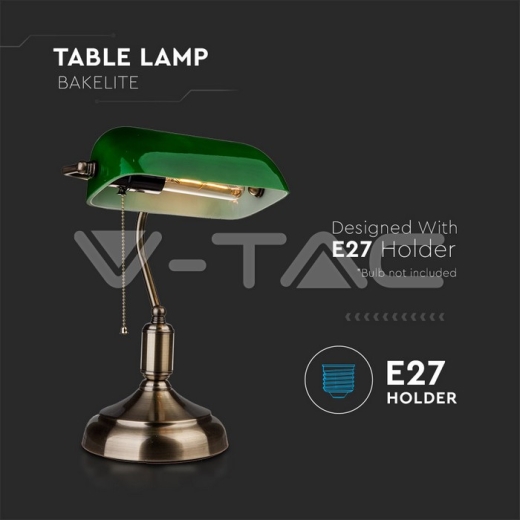 Lámpara de mesa con interruptor E27 Verde - 3