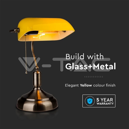 Lámpara de mesa con interruptor E27 Amarillo - 3