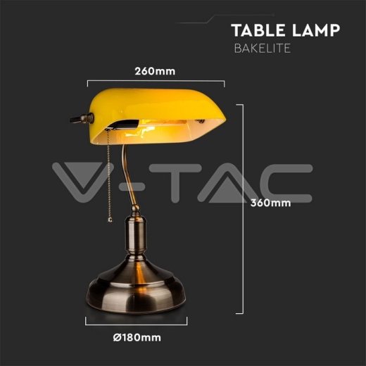 Lámpara de mesa con interruptor E27 Amarillo - 4