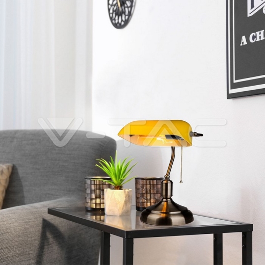 Lámpara de mesa con interruptor E27 Amarillo - 5