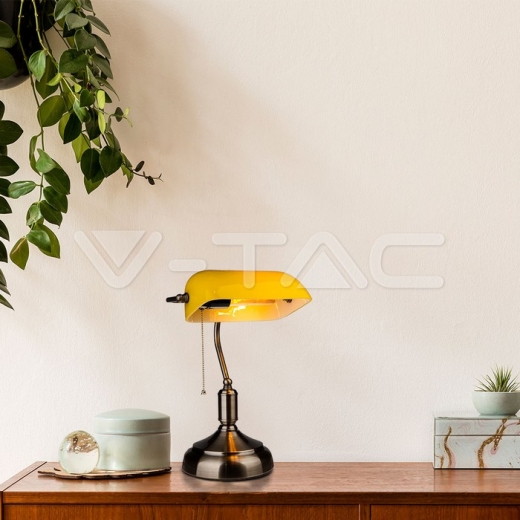 Lámpara de mesa con interruptor E27 Amarillo - 6