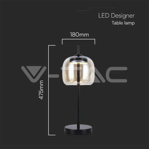 LED Designer Table Lamp Metal + Glas Body 3000K - 3