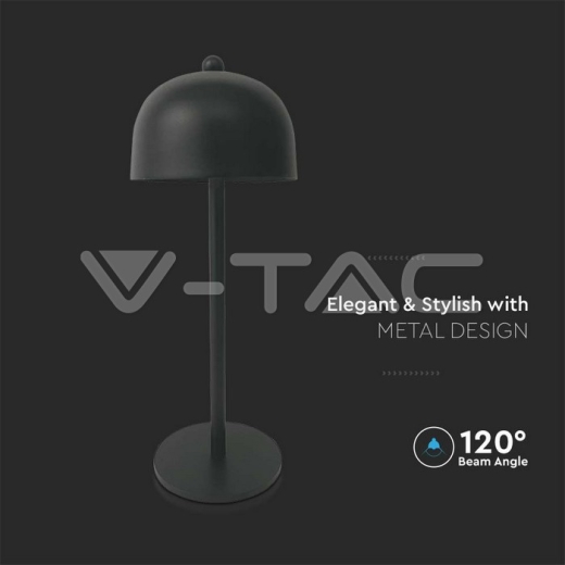 LED Table Lamp 1800mAh Battery 115x300 3in1 Black Body - 2