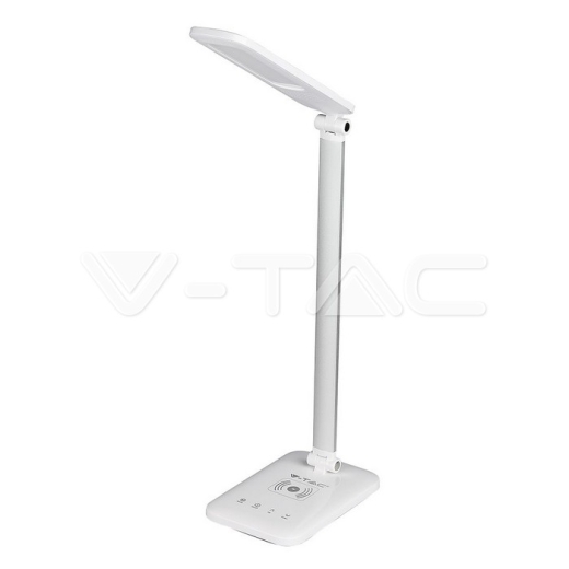 7W LED Table Lamp With Wireless Charger 3in1 White - 1