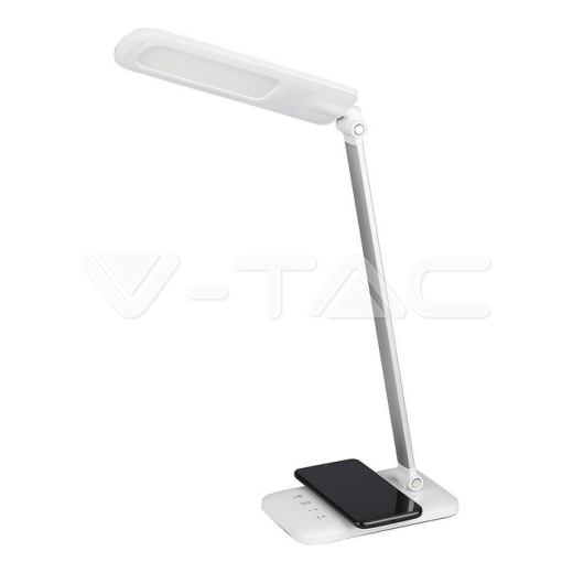 7W LED Table Lamp With Wireless Charger 3in1 White - 5