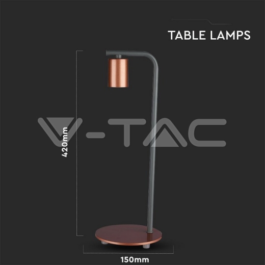 Designer Table Lamp E27 Holder Switch Red Bronzе - 5