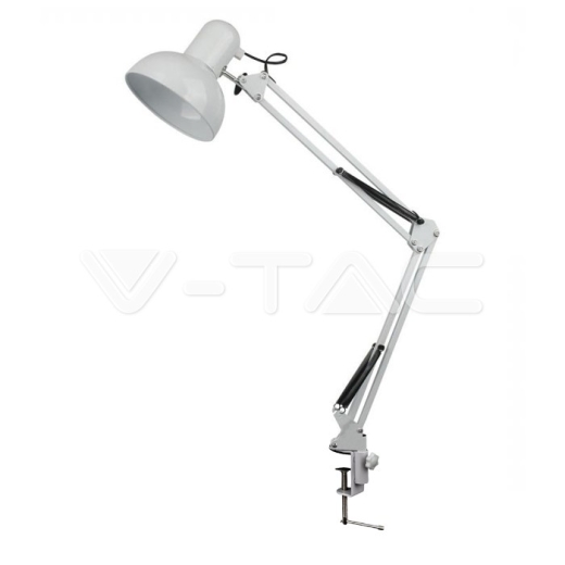 Lámpara de mesa аjustable Soporte de metal + interruptor & casquillo E27 color blanco - 3