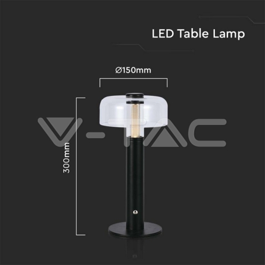 Sobremesa LED 1800mAh Batería 150 x 300 3 en 1 Cuerpo Negro - 5