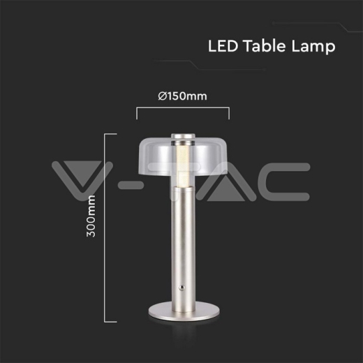 LED Table Lamp 1800mAh Battery 150 x 300 3 in 1 Champagne Body - 5