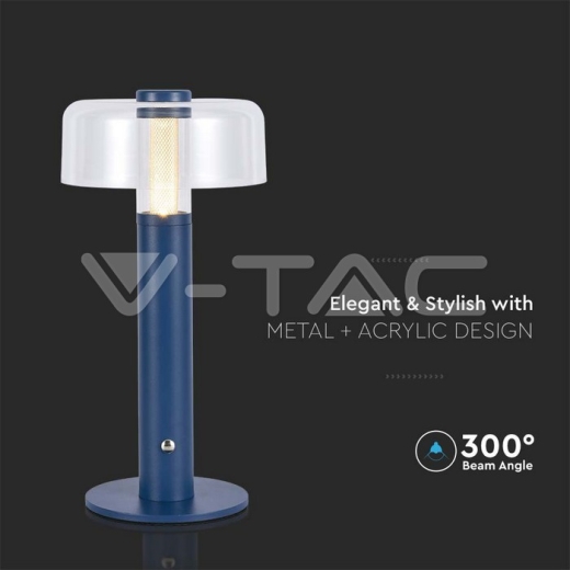 LED Table Lamp 1800mAh Battery 150 x 300 3 in 1 Violet Body - 2