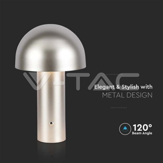 LED Table Lamp 1800mAh Battery 150x250 3in1 Champagne Gold Body - 2