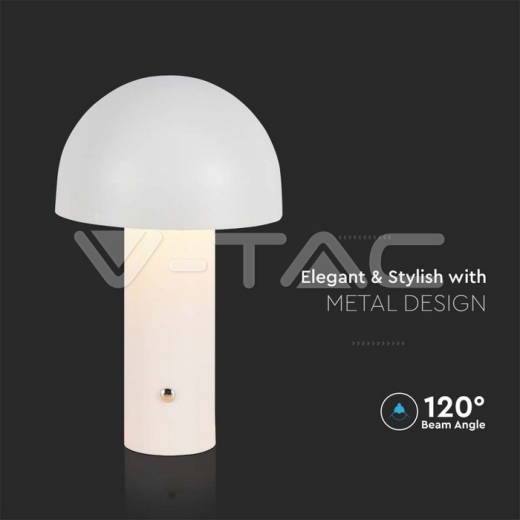 LED Table Lamp 1800mAh Battery 150x250 3in1 White Body - 2