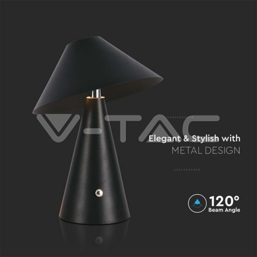 LED Table Lamp 1800mAh Battery 180 x 240 3 in 1 Black Body - 2