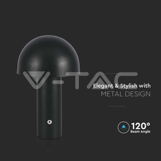 LED Table Lamp 1800mAh Battery 150x250 3in1 Black Body - 2