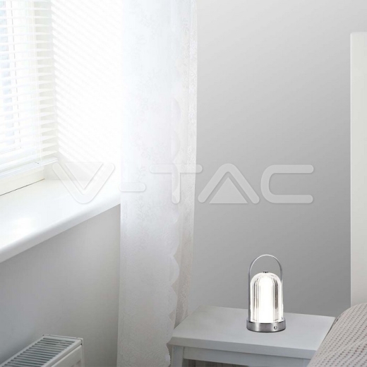 LED Table Lamp 1800mAH Battery D:120*190C Chrome Body 3IN1 - 7