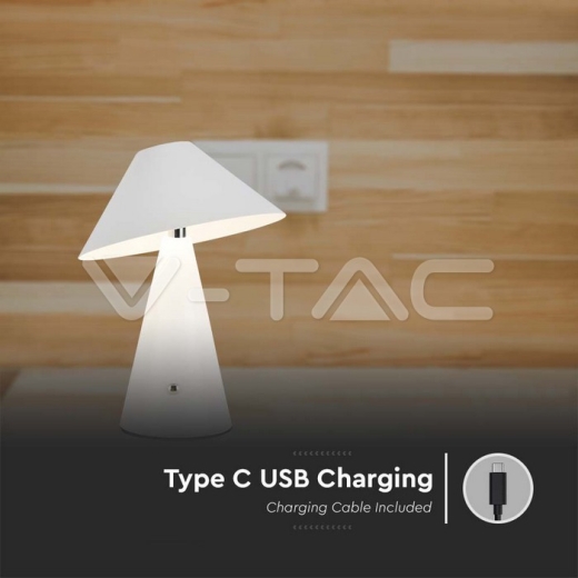 LED Table Lamp 1800mAh Battery 180 x 240 3 in 1 White Body - 4