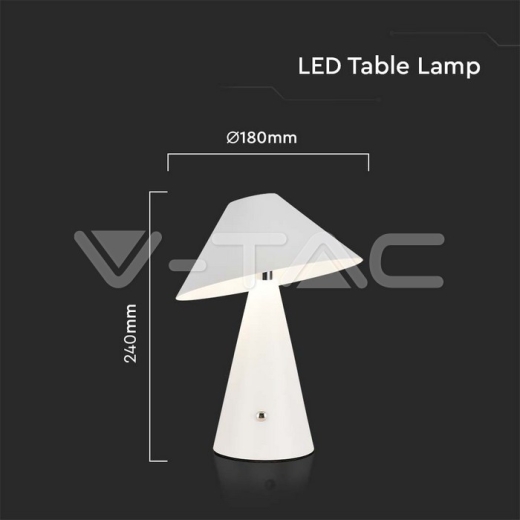 LED Table Lamp 1800mAh Battery 180 x 240 3 in 1 White Body - 5