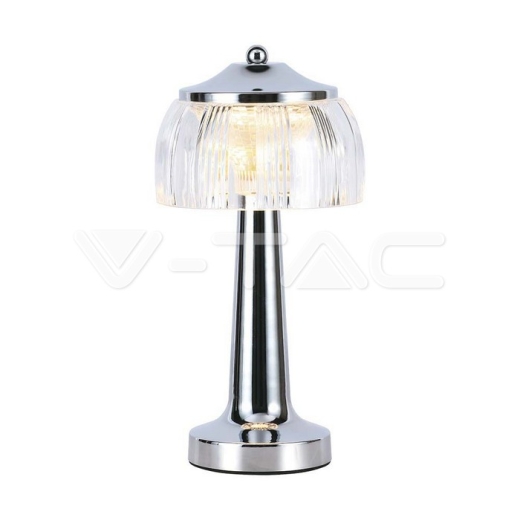 LED Table Lamp 1800mAH BatteryD:13.5*26.5 Chrome Body3IN1 - 1