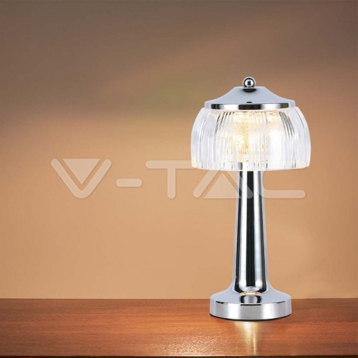 LED Table Lamp 1800mAH BatteryD:13.5*26.5 Chrome Body3IN1 - 7
