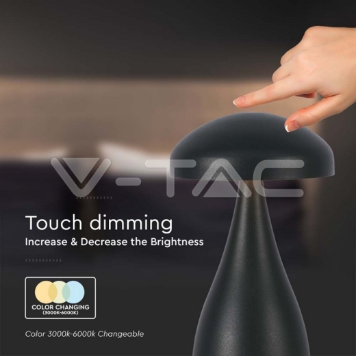 LED Table Lamp 800mAh Battery 120x220 3in1 Black Body - 3