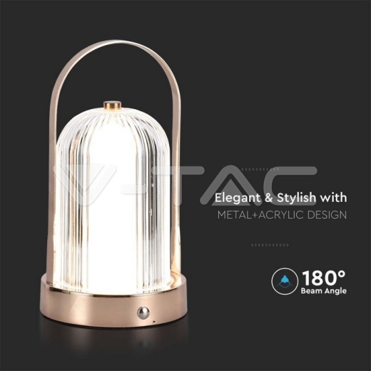 LED Table Lamp 1800mAH Battery D:120*190 Antique Bronze Plating Body 3IN1 - 2