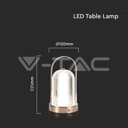 LED Table Lamp 1800mAH Battery D:120*190 Antique Bronze Plating Body 3IN1 - 5