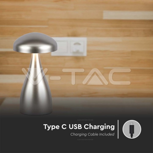 LED Table Lamp 800mAh Battery 120x220 3in1 Champagne Gold Body - 4