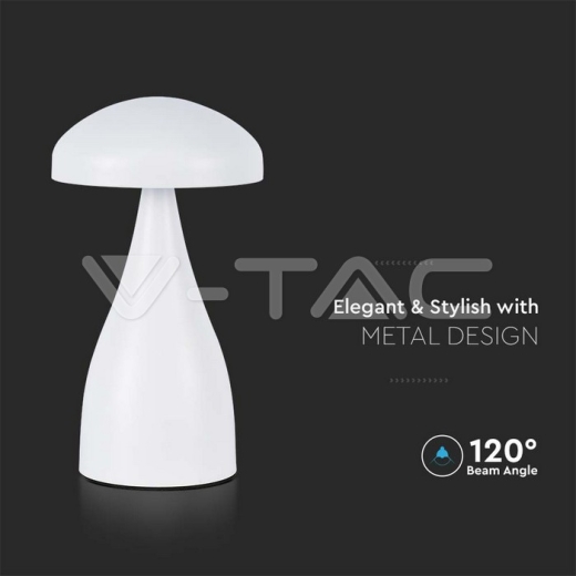 Sobremesa LED 800mAh Batería 120x220 3en1 Cuerpo Blanco - 2