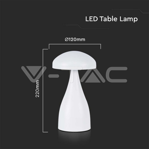 Sobremesa LED 800mAh Batería 120x220 3en1 Cuerpo Blanco - 5