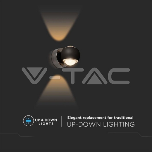 Aplique LED 10W Luz Cuerpo Negro 3000K - 4