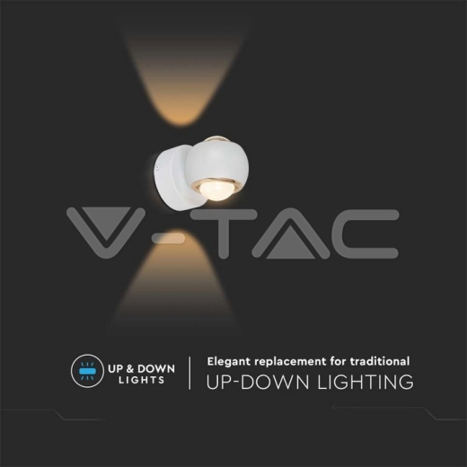 10W LED Wall Lamp Light White Body 3000K - 4