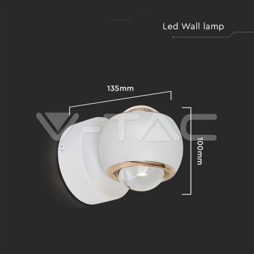 10W LED Wall Lamp Light White Body 3000K - 5