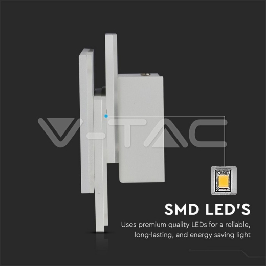 12W LED Wall Light White Body Natural White - 6
