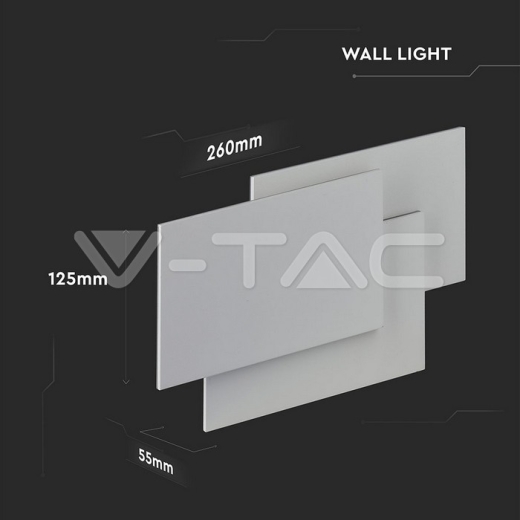 12W LED Wall Light White Body Natural White - 9