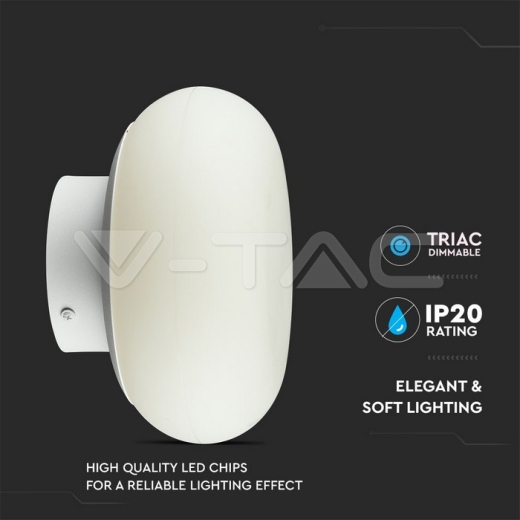 Lámpara de pared 12W LED Dimmable cuerpo blanco 3000K - 5