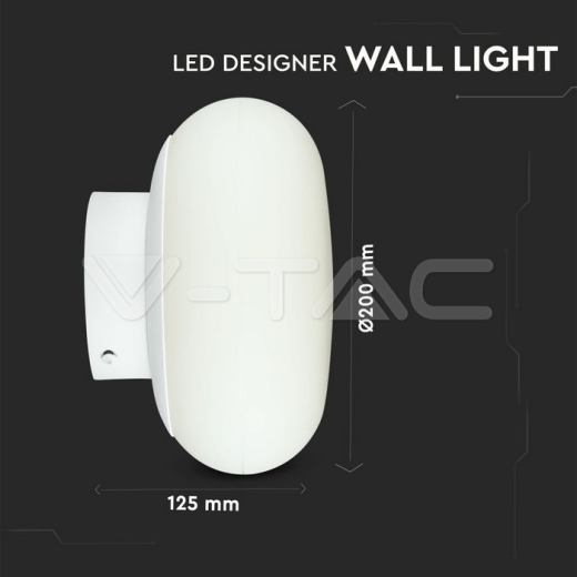 Lámpara de pared 12W LED Dimmable cuerpo blanco 3000K - 7