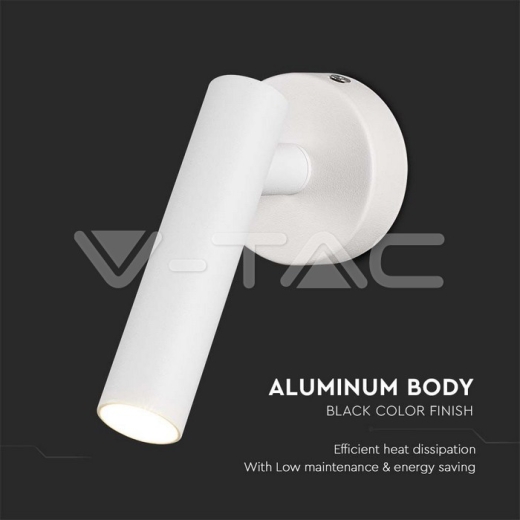 Foco LED de Pared 2W Redondo 3000K Cuerpo Blanco - 3