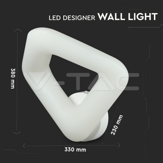 Lámpara de pared 20W LED Dimmable cuerpo blanco 3000K - 8