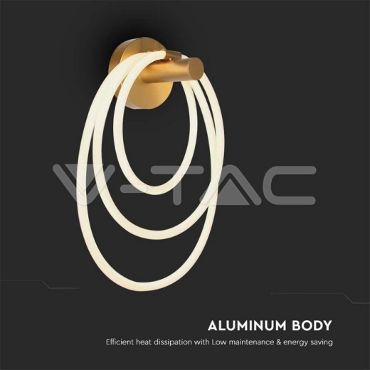 Aplique LED 36W 35*18*50cm Cuerpo Dorado 3000K - 3