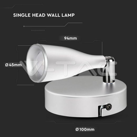 Lámpara de pared LED 4.5W 4000K Cuerpo Blanco - 6