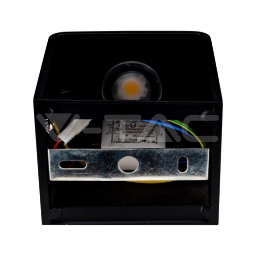 Aplique 5W Bridglux Chip negro cuadrado 3000K - 4