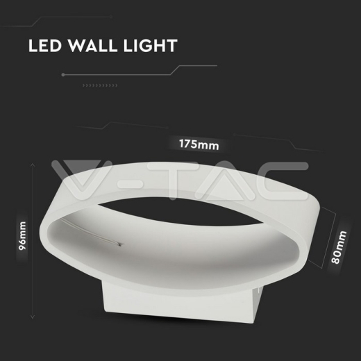 5W LED Wall Light White Body Warm White - 7