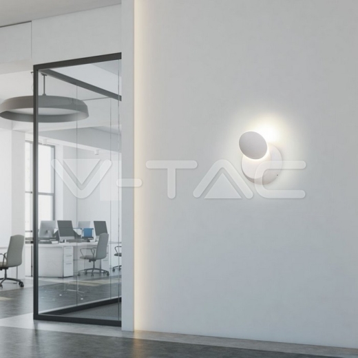 5W Wall Lamp With Bridglux Chip White Body Round 4000K - 12