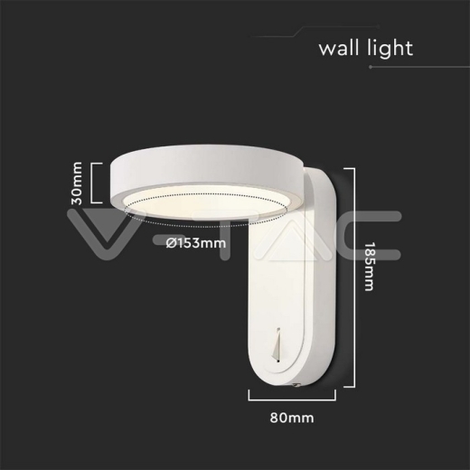 Aplique LED 5W 3000K+4000K Cuerpo Blanco IP20 - 6