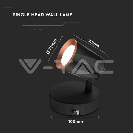 6W LED Wall Lamp 3000K Black - 4
