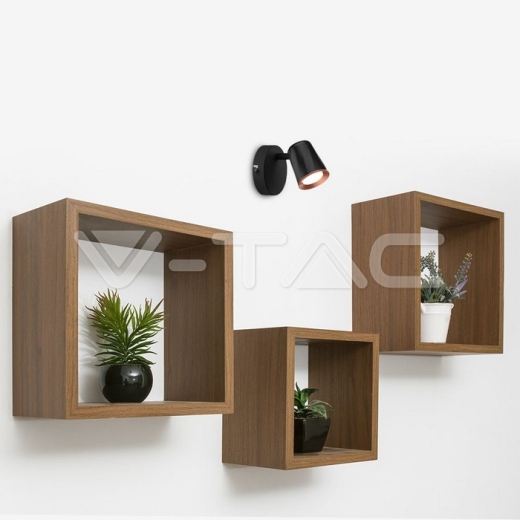 Lámpara de pared LED 6W 4000K Cuerpo Negro - 5