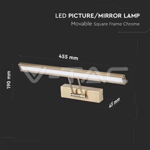 8W LED Picture/Mirror Lamp Golden 3000K - 8